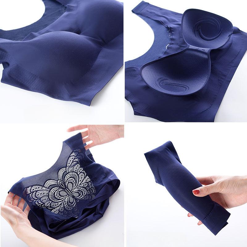 Sexy Thin Section of The Large Size Undershirt Type Non-marking Bra Sleep Sports Leisure Back Underwear Poly Poly Collection of Breasts Bra