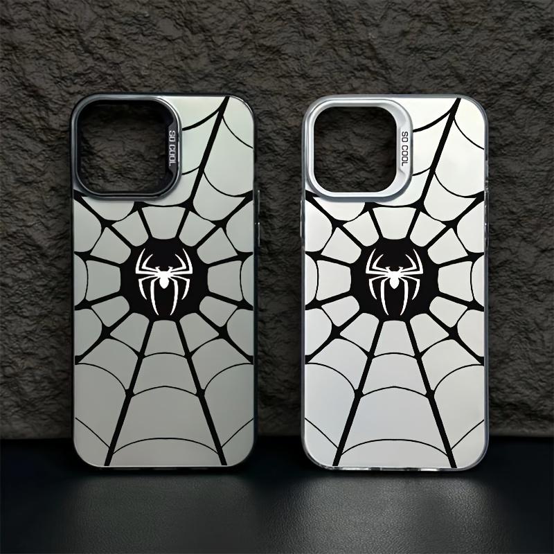 Black spider pattern phone case suitable for iPhone 17 16 15 14 13 12 11 Pro/Max/Plus anti drop and shockproof back cover