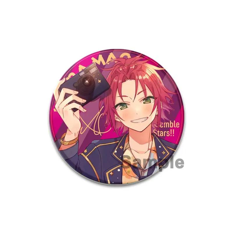 32/44/58 мм Ensemble Stars Idol Круглая брошь Мультфильм Косплей Значки Значки на лацкан для рюкзака Подарки Sena Tsukinaga Sakuma Narukami