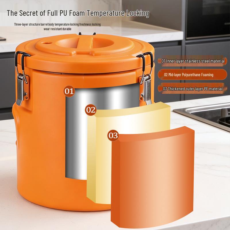 304 Insulated Large-Capacity Food Grade Bucket for Milk Tea, Ice, and Soy Milk