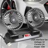 5V 12V 24V Car Fan Cooling Car Fan Dual Head Car Fan 2 Speeds Adjustable Auto Cooler Air Fan Car Accessories Wind Regulation