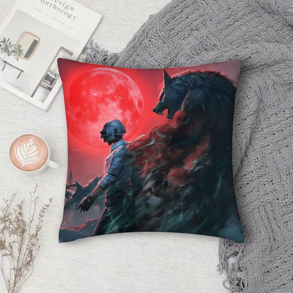 Game PPUBGs Pillow Case Square DoubleSided Printing Sofa Cushion Cover Pillowcase Bedroom Bedside