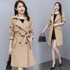 Women's Spring and Fall Medium-length Business Thin Section Casual Stand-up Collar Trench Coat Jacket Waist Windbreaker