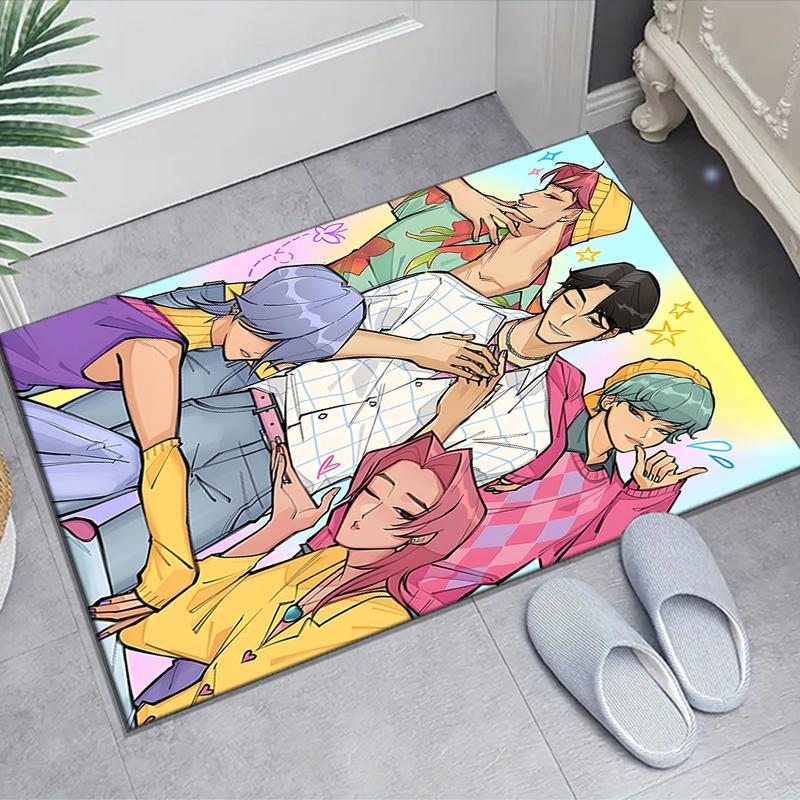 1pc KPop Demon Hunters SAJA BOYS1 Design Area Rug - Non-Slip, Soft & Cozy Floor Mat for Living Room, Bedroom, Office - Indoor/Outdoor Decorative Carpe