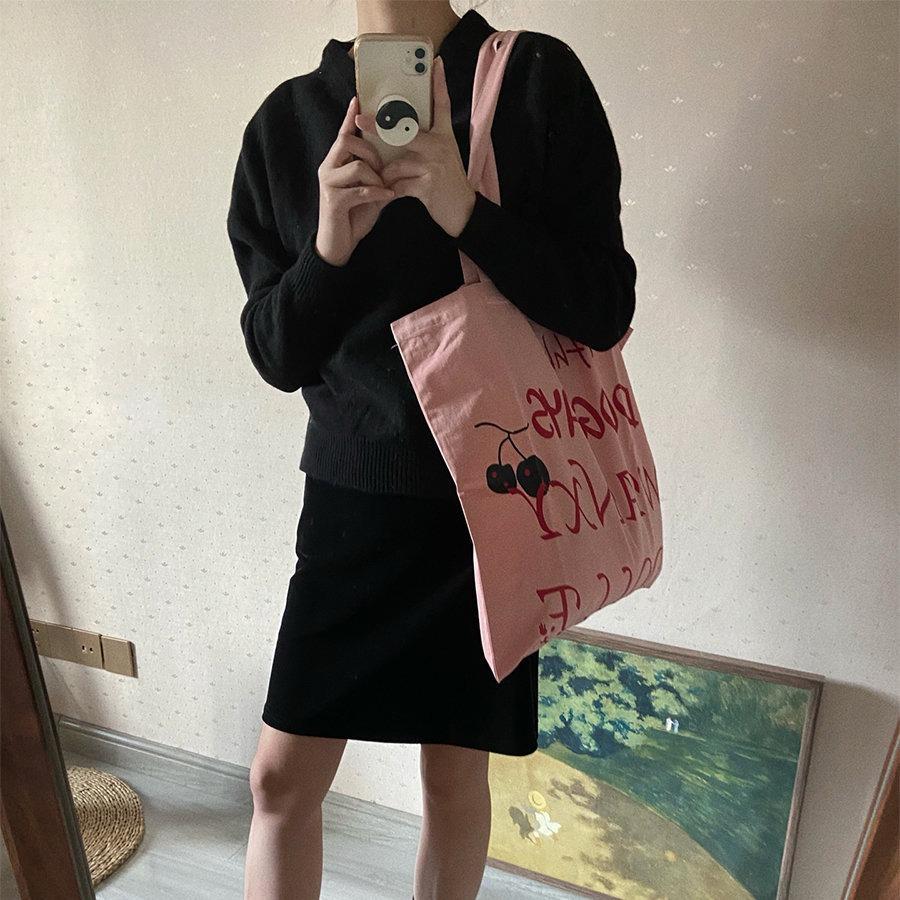 Сумка через плечо женская с напечатанными буквами Lazy Wind розовая студенческая большая вместительная холщовая сумка универсальная школьная сумка для поездок на работу
