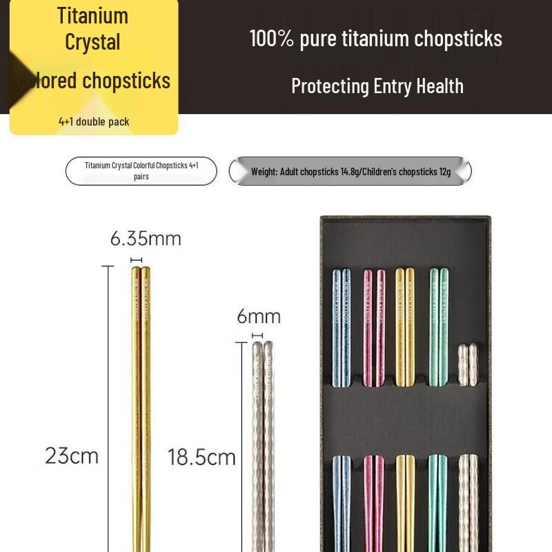 COOKER KING Titanium Crystal Colored Chopsticks - 5 Pairs