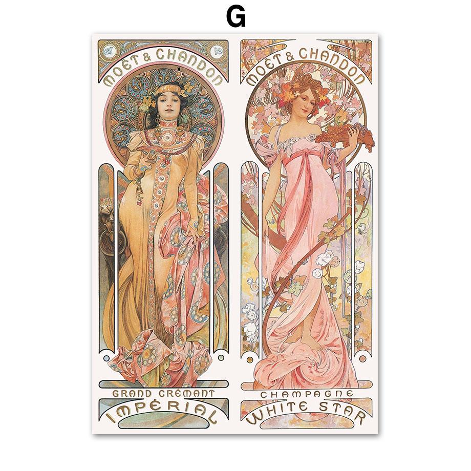 Goddess Alphonse Mucha Les Saisons Wall Art Poster Print Canvas Painting Nordic Vintage Pictures Living Room Home Decoration