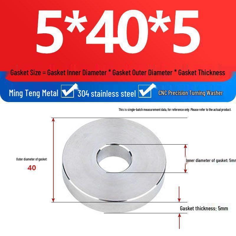 304 Stainless Steel Heavy Duty Thickened Flat Washer - Precision CNC Machined, Custom Non-standard Processing Available