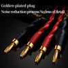 YYAUDIO One Pair HiFi Speaker Cable Высококачественный 6N OFC Core с банановым и 24K Gold Y-штекерным разъемом Аудиокабель для усилителя и динамика