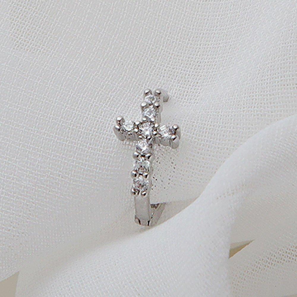 (1+1) Fashion Chrome Ring Piercing One Side Sale