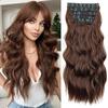 Синтетические длинные волнистые накладные волосы на заколках для волос, накладные волосы на всю голову, 6 шт., густые мягкие волосы для женщин, повседневная одежда для вечеринок