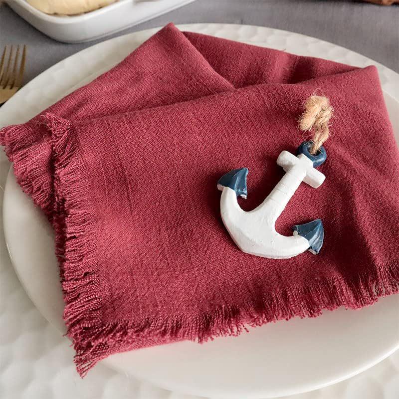 Sub-Cotton Linen Napkin with Tassels for Elegant Dining & Photography Decor