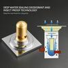 Floor Drains 10cm Chrome Square Shower Drain Brass Floor Drain Trap Waste Grate With Hair Strainer Bathroom Accessories 811573