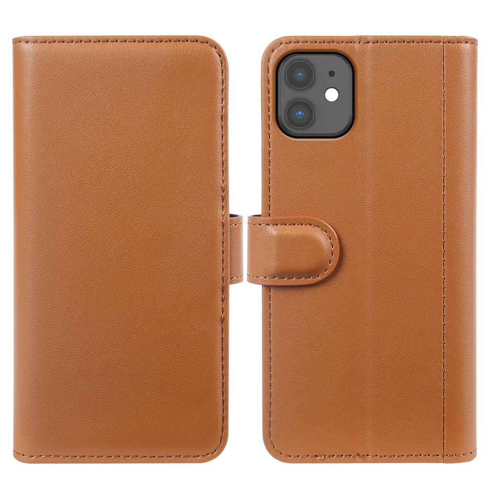 For iPhone 11 Phone Cases Genuine Split Leather Wallet Mobile Cover Stand
