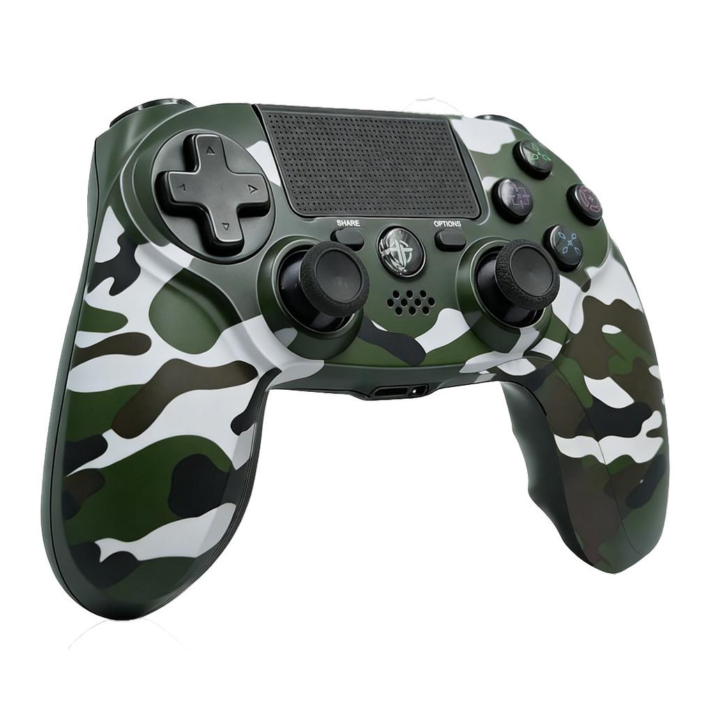 Wireless Game Controller for PS4 Bluetooth 5.0 Dual Vibration Gyroscope Camouflage green