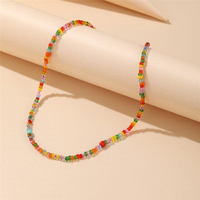 17 км модное колье-чокер из бисера для женщин, богемное красочное короткое ожерелье ручной работы с жемчугом Дейзи, ювелирные изделия на воротнике