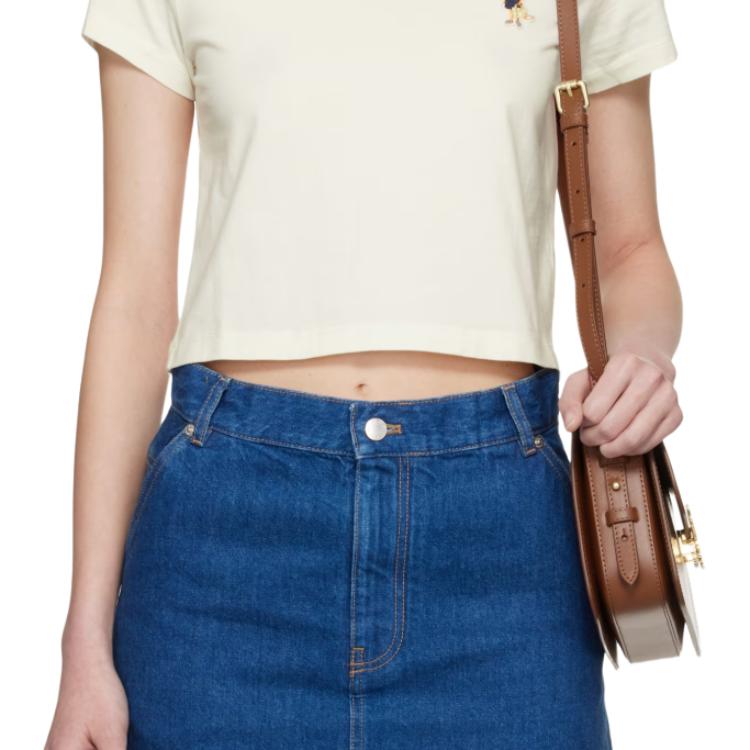 Maison Kitsune Embroidered Patch Crew Neck Short Sleeve T-Shirt Women tops QW00113KJ70260443