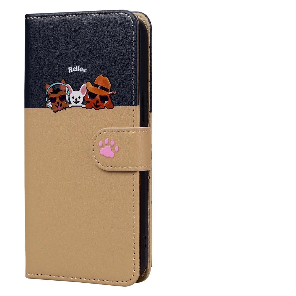 Кожаный чехол-книжка для Funda Samsung Galaxy S25 Edge S24 Ultra S23 Plus S21 FE Чехлы Милый Кот Домашние Животные Кошелек Задняя Крышка Телефона Женские