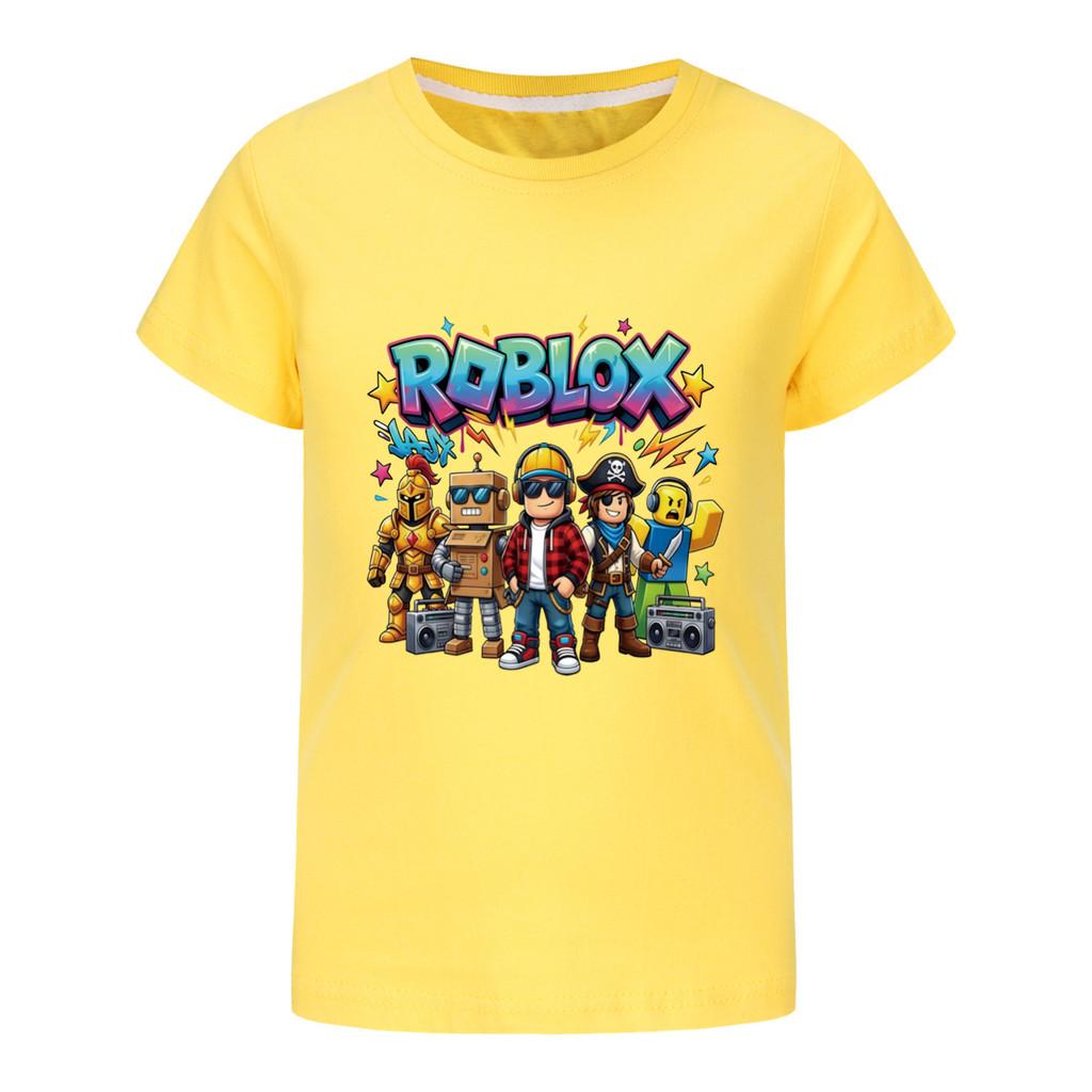 5574 Футболка с принтом игры Roblox для мальчиков и девочек, с короткими рукавами