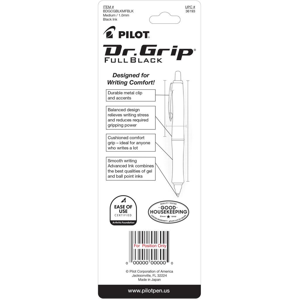 Ручка шариковая автоматическая Dr. Grip полностью черная