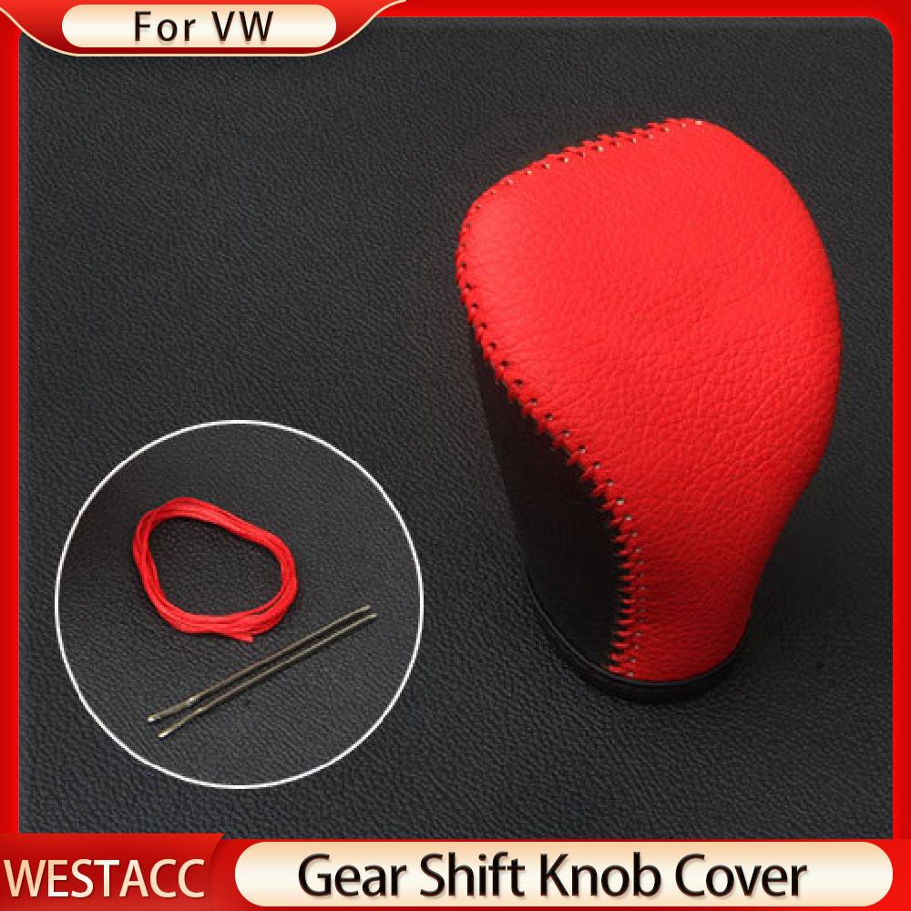 Чехол на ручку переключения передач из натуральной кожи для Volkswagen VW Tiguan L MK2 2017-ошейники-шестерни