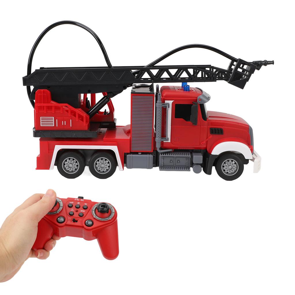 Пожарная машина с дистанционным управлением, разбрызгиватель воды, 11 каналов, звуковой и световой эффекты, дистанционное управление, воздушная лестница