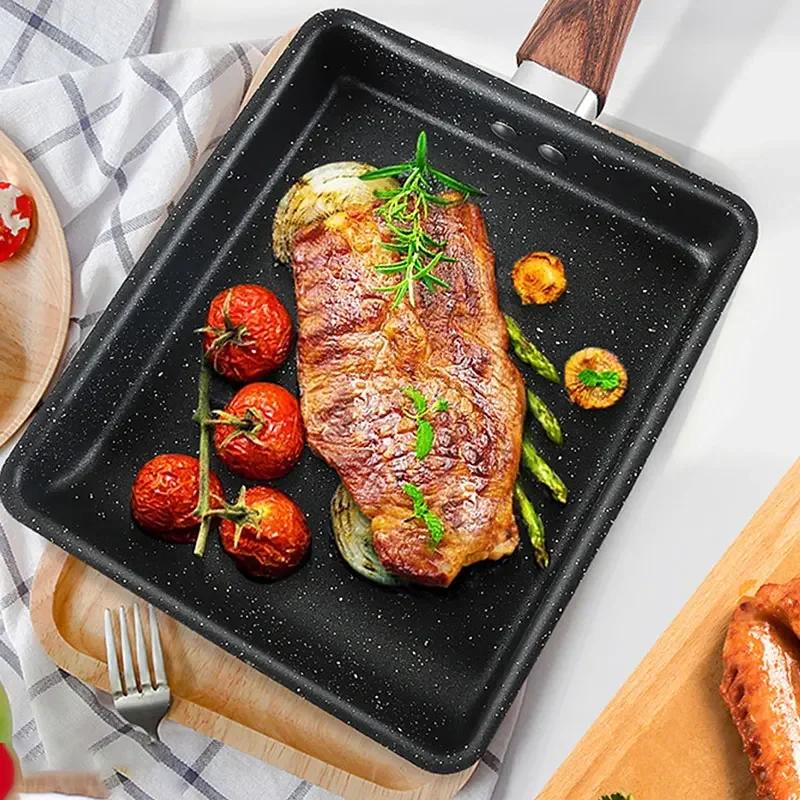 Сковорода Тамако Яки в японском стиле, Сковорода, Сковорода для яиц с антипригарным покрытием, Прямоугольная сковорода, Сковорода для яиц