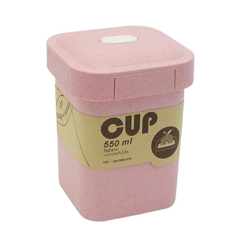 550 мл Ланч-бокс из пшеничной соломы для студентов, чашка для супа, здоровый, не содержит БФА, микроволновая печь, бенто-боксы, офисный переносной контейнер для хранения еды