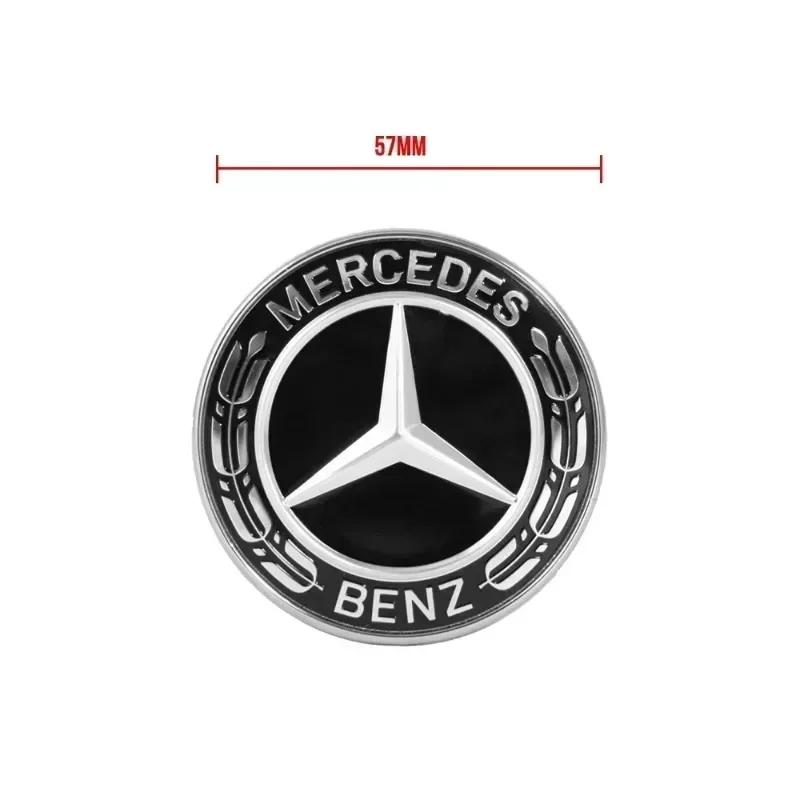 WXAKF1 Hot For AMG Car for Mercedes benz AMG 57mm Star Flat Hood Bonnet Logo Emblem Badge For Mercedes Benz W204 W124 W201 W202 W212 W2