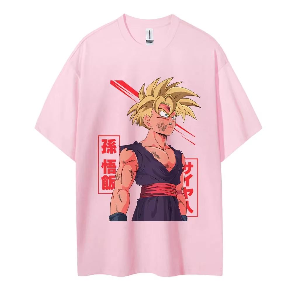 Dragon Ball Son Gohan Cotton Unisex Crewneck Anime TShirt Comfortable Shortsleeved Sports and Casual Mens and Womens Tops
