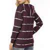 Women Striped Printed Hooded Zip Up Cardigan Sweatshirt