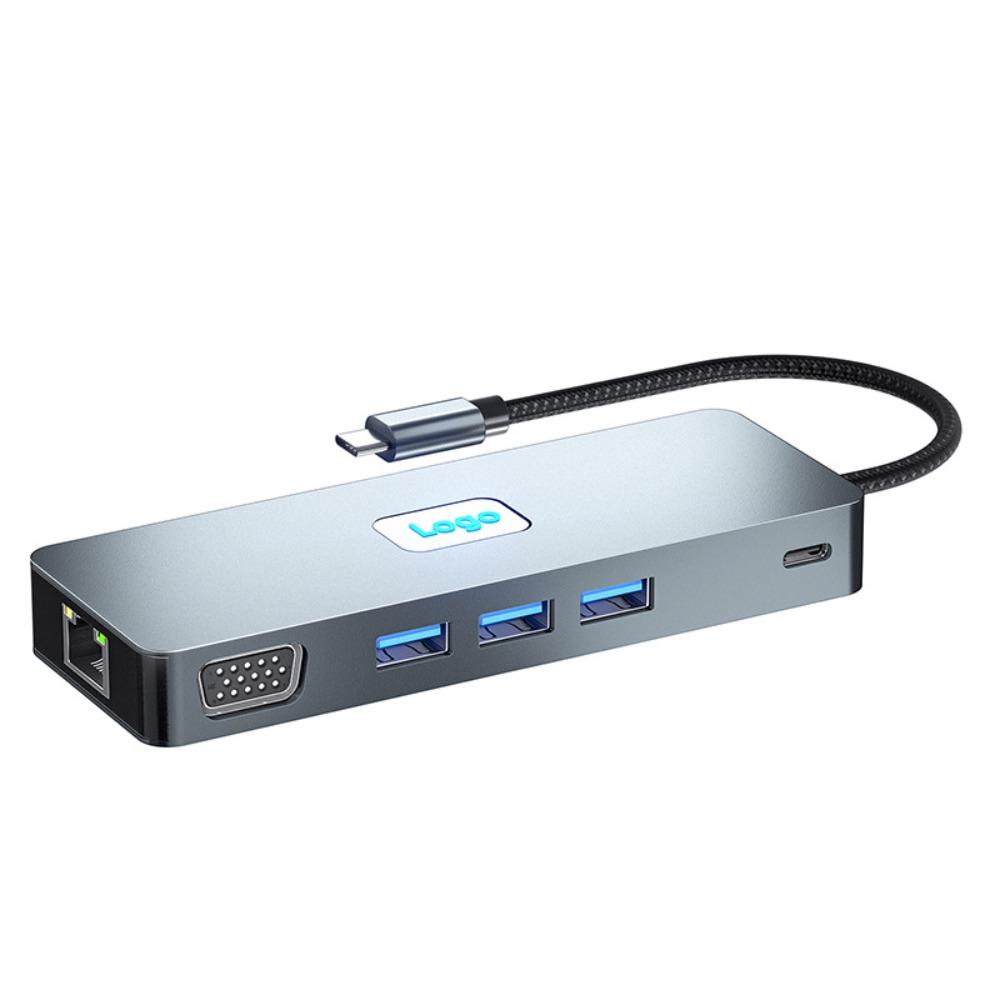 Док-станция USB 3 2, концентратор типа C 11 в 1 со скоростью передачи данных 10 Гбит/с, адаптер Ethernet, многопортовый удлинитель