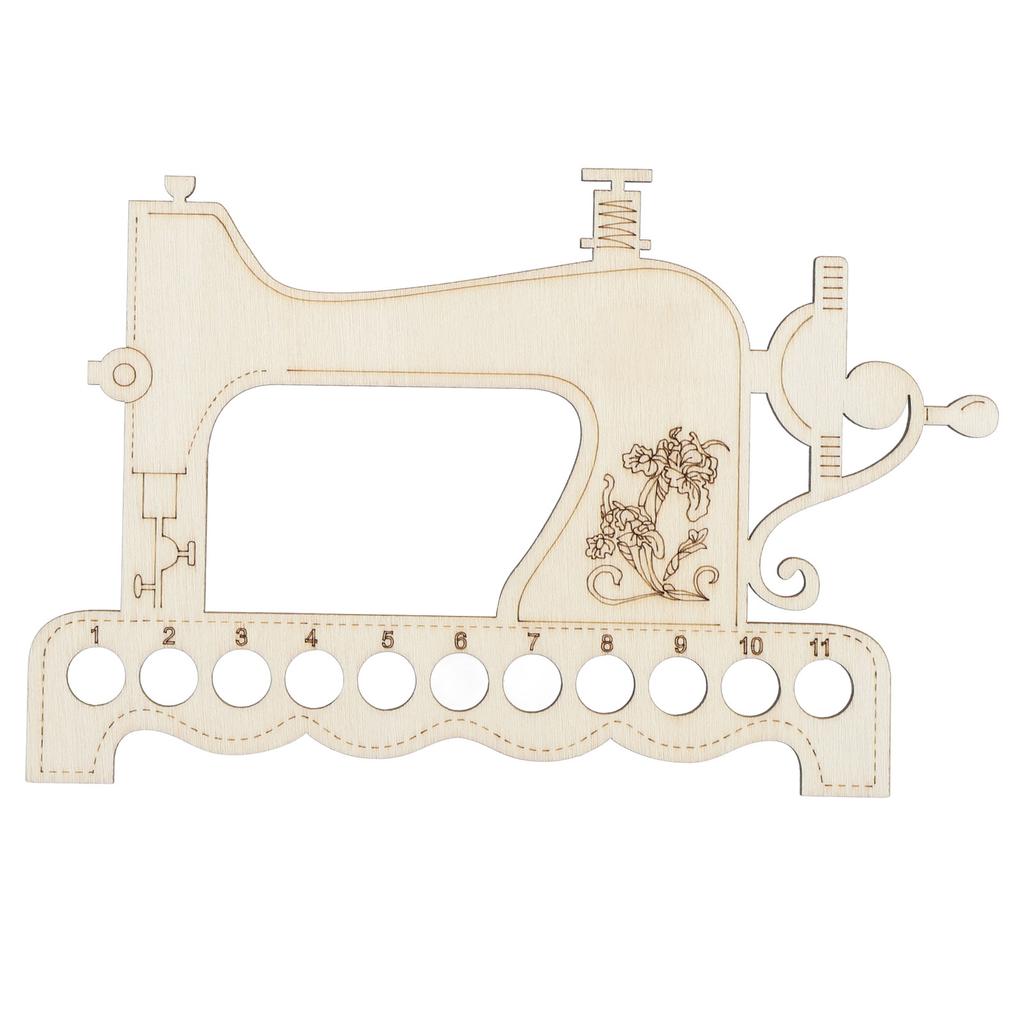 Embroidery Thread Organizer Board Lightweight Sewing Machine Shape Wooden  Stitch Floss Holder