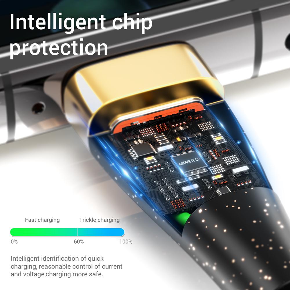 3 In 1 USB Charge Cable 6A 100W for Huawei/Honor Portable Micro USB TypeC Cable Charging Cable For iPhone 14 Samsung