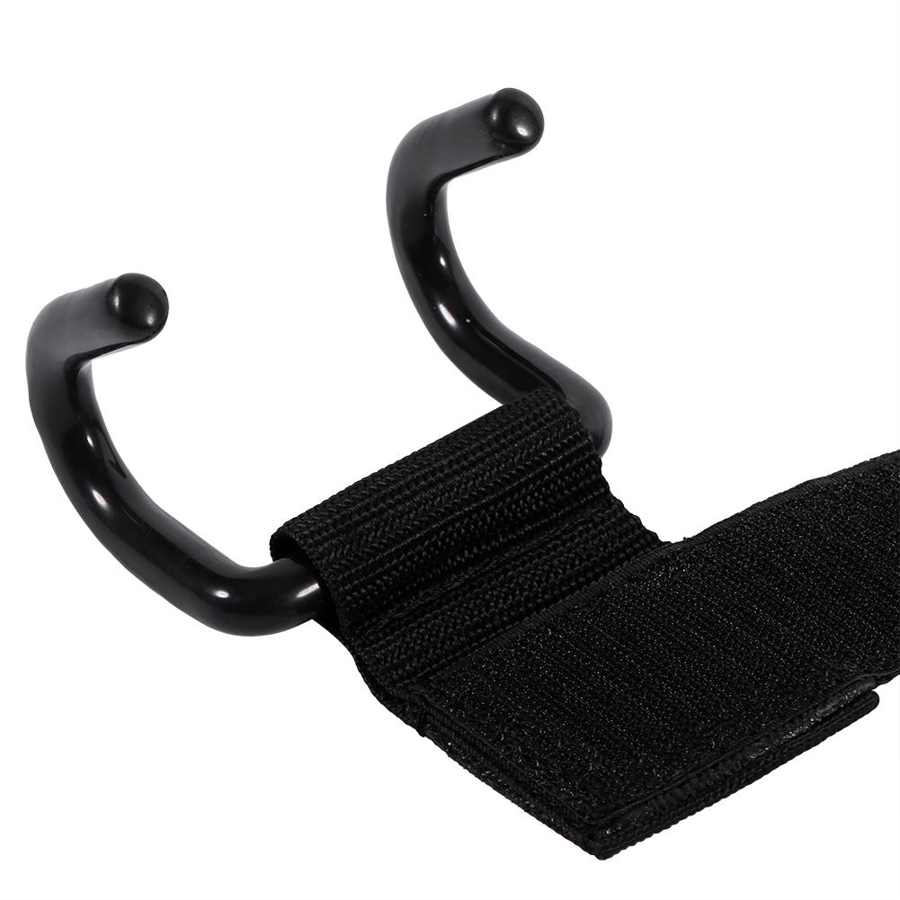Черный бинт для поддержки запястья для тренировок по тяжелой атлетике, ремешок с крючком, крюк для тренажерного зала, хват