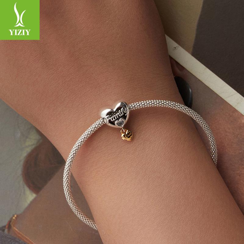 S925 Sterling Silver Love Eternal Family Beaded Accessories, Warm Family Beaded Bracelet