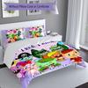 3pcs Custom Name Happy Tree Friends Set,Includes 1 Duvet Cover and 2 Pillowcases,All-season Bedroom Decor