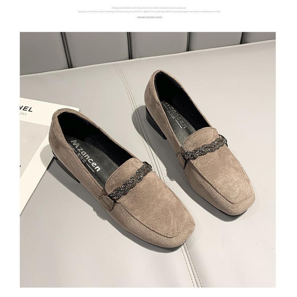 Осенние замшевые мокасины на плоской подошве и низком каблуке для женщин