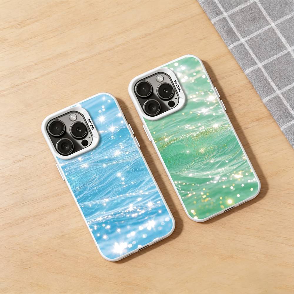 Мечтательный пастельный чехол для телефона с волнами для iPhone 17 16 Pro Plus X XS Max Air Mini 15 14 Мягкий противоударный чехол