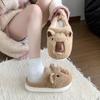 Женские плюшевые тапочки Баотоу, мультяшные, утепленные, теплые, зимние, на толстой подошве, с высокой подошвой, домашние тапочки, повседневная обувь для ходьбы в помещении, снежные хлопковые тапочки