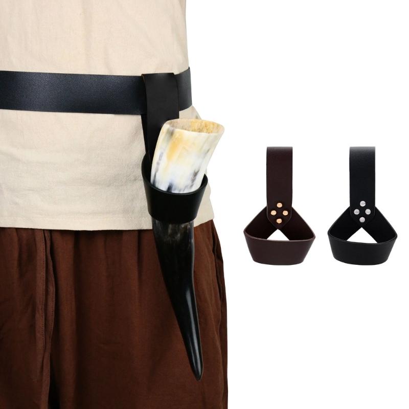 2 шт. Питьевой рог викинга с кожаными чехлами, Пивная кружка эпохи Возрождения, Средневековый пивной стакан, Костюмы для косплея на Хэллоуин