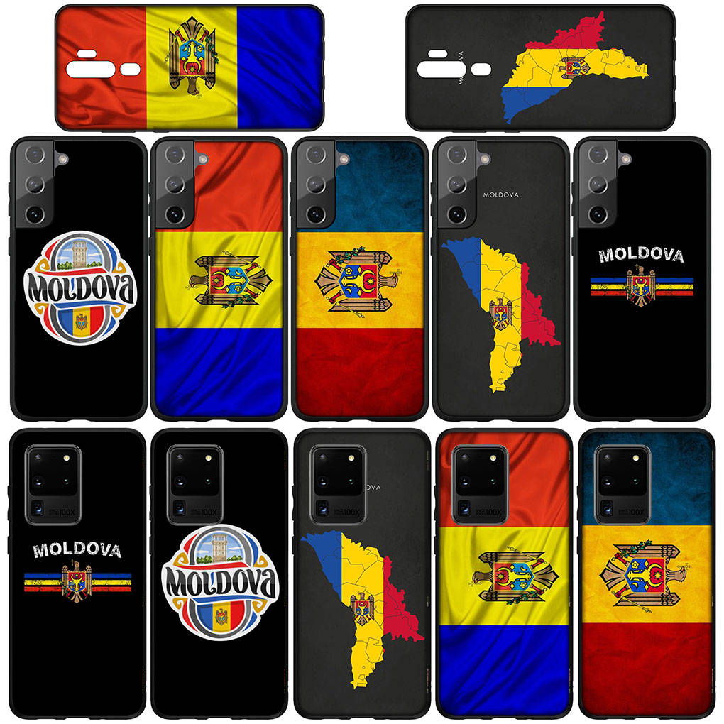 Чехол для телефона Samsung Galaxy S24 S23 iPhone 16 15 14 Xiaomi Redmi Note 13 12 11 8 Plus 10 9 Pro Max X XR 13C 12C A15 OPPO Huawei Чехол с флагом Молдовы