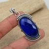 Созданный в лаборатории граненый синий сапфировый драгоценный камень, ювелирные изделия из стерлингового серебра 925 пробы, кулон ручной работы