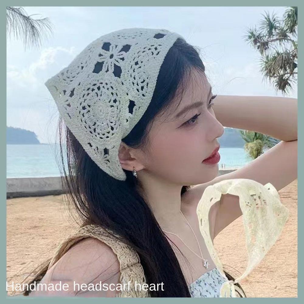 Ribbon Bandana Crochet Turban Triangular Scarf New Style Hair Accessories  Summer