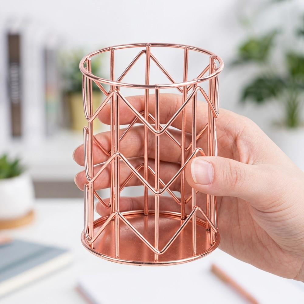 Metal Multifunctional Desktop Organizer Basket  Student Desk Pencil Storage Container