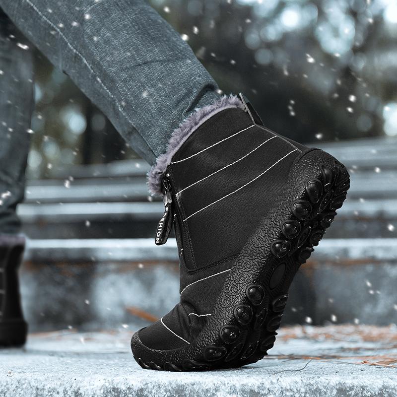 Модные зимние мужские ботинки с плоским дном, удобные износостойкие плюшевые хлопковые туфли для отдыха на открытом воздухе, теплые повседневные кроссовки, зимние ботинки для мужчин