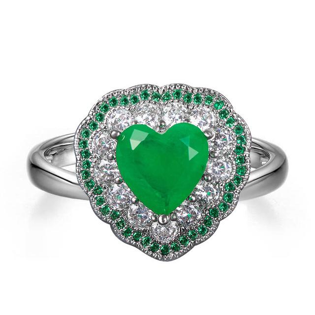 Классическое кольцо Cellacity из стерлингового серебра 925 пробы для очаровательной дамы с драгоценными камнями в форме сердца Рубин Сапфир Изумрудный камень Изящные ювелирные изделия