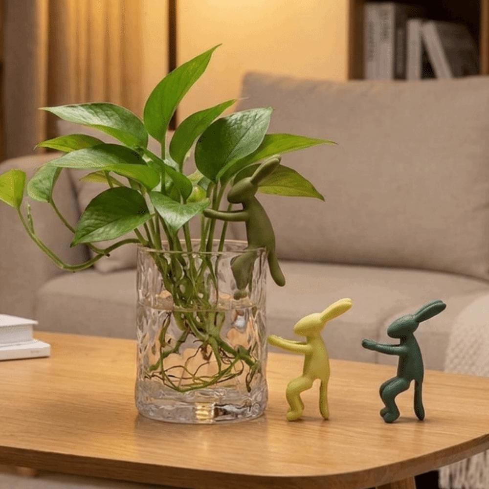 3PCS Plastic Rabbit Shaped Plant Propagation Buddy Decorative Plant Cutting Holder Vase Plant Decor