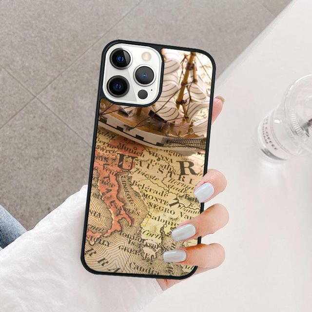 Чехол для телефона с картой древнего морского судна для iPhone 17 Air 15 16 14 13 12 Pro Max 11 Pro Max Plus Coque Shell
