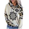 Women's Aztec Hoodie Geometric Pattern Long Sleeve Colour Block Pullover Drawstring Sweatshirt
